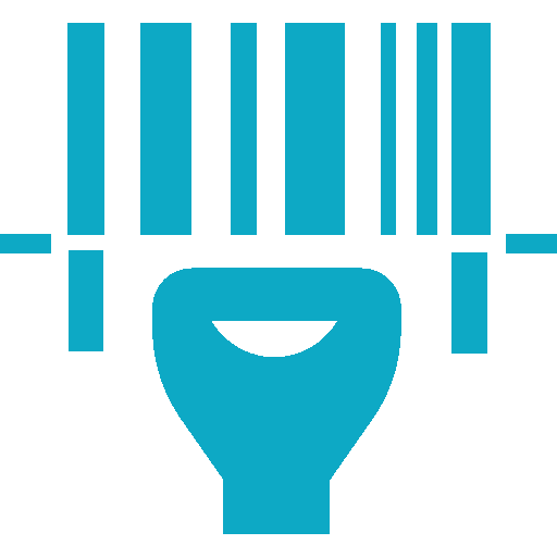 Barcode scanning icon (light blue)